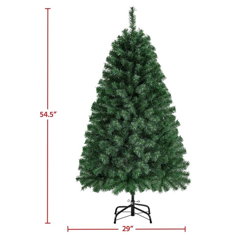 Yaheetech 4.5ft Hinged Spruce Artificial Christmas Tree Holiday Decoration with PVC Tips, Green