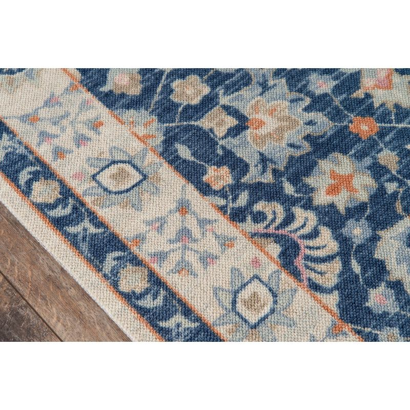 3'3"x5' Anatolia Riylnn Area Rug Navy - Momeni: Traditional Floral Wool & Nylon, Low Pile, Indoor Use