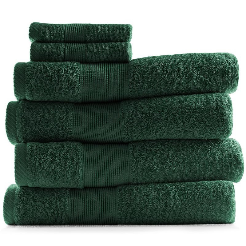 Hearth & Harbor Bath Towels for Bathroom, Ultra Soft & Highly Absorbent 6 Piece Bath Towel Set - Hunter Green
