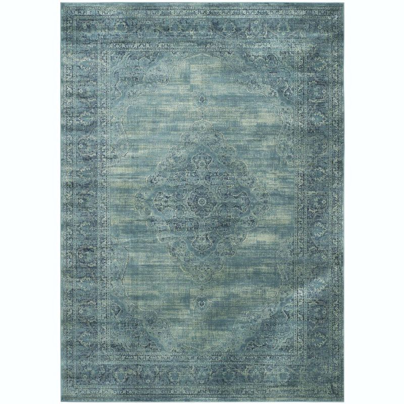 Vintage VTG112 Power Loomed Indoor Skid-Resistant Area Rug - Turquoise/Multi - 9'x12' - Safavieh