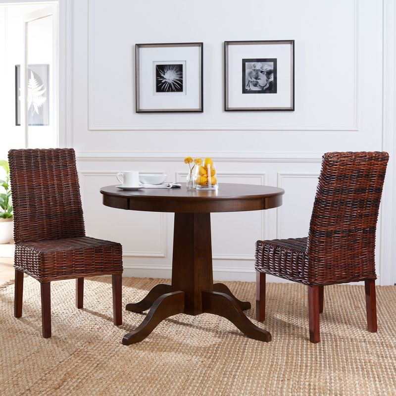 Sanibel 18''H Rattan Side Chair (Set of 2) - Antique Walnut - Safavieh