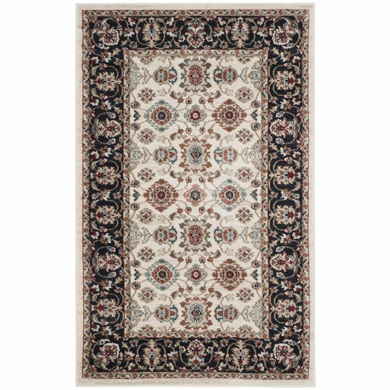 Lyndhurst LNH332 Power Loomed Accent Rug - Cream/Navy - 3'3"x5'3" - Safavieh.