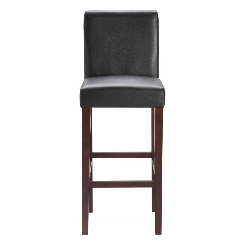 Set of 2 29.5" Liam Leather Barstool Chocolate Dark Brown - Serta: Solid Wood Frame, 250lbs Capacity