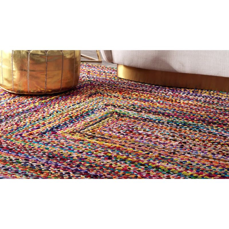 Nuloom Tammara Bohemian Hand Braided Indoor Area Rug, Square 5', Multi