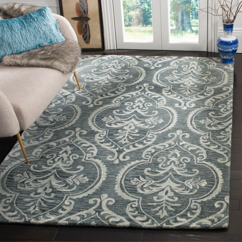 Blossom BLM603 Hand Tufted Area Rug - Blue/Sage - 5'x8' - Safavieh.