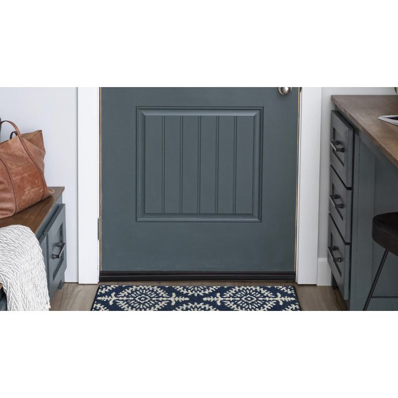 2'6"x4' Washable Paisley Tufted Accent Rug Tan - Threshold™: Skid-Resistant, Indoor, Medium Pile, Traditional Style