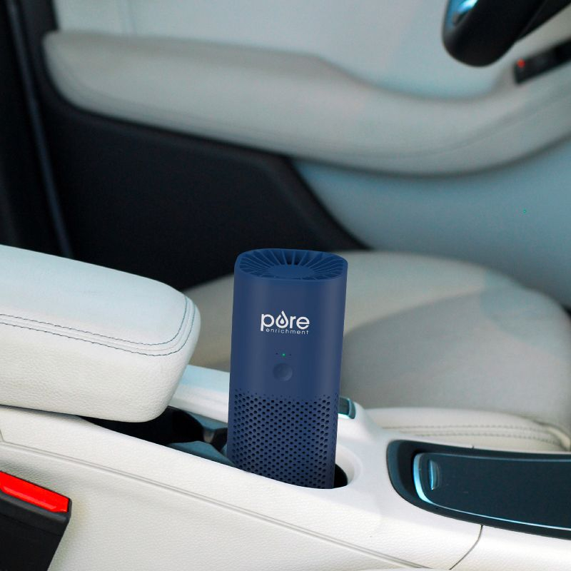 Pure Enrichment Pure Zone Mini Personal Air Purifier Blue: HEPA Filter, USB Powered, Captures Dust & Smoke, 5-Year Warranty