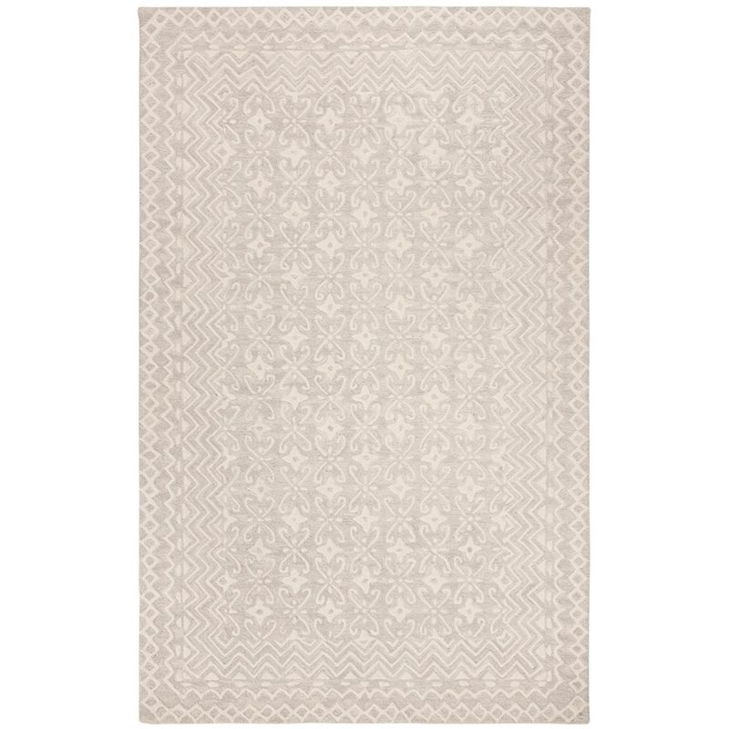 Blossom BLM114 Hand Tufted Area Rug - Grey/Ivory - 4'x6' - Safavieh..