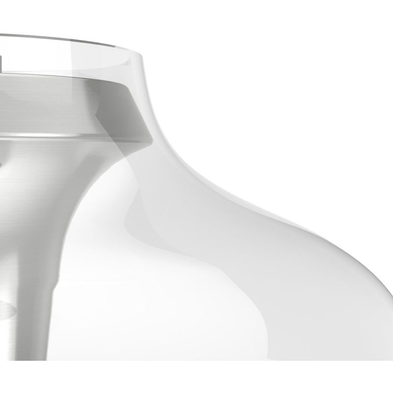 Hunter Fan 1-Light Vidria Pendant Brushed Nickel: Modern Glass Ceiling Fixture, UL Listed, Adjustable Height