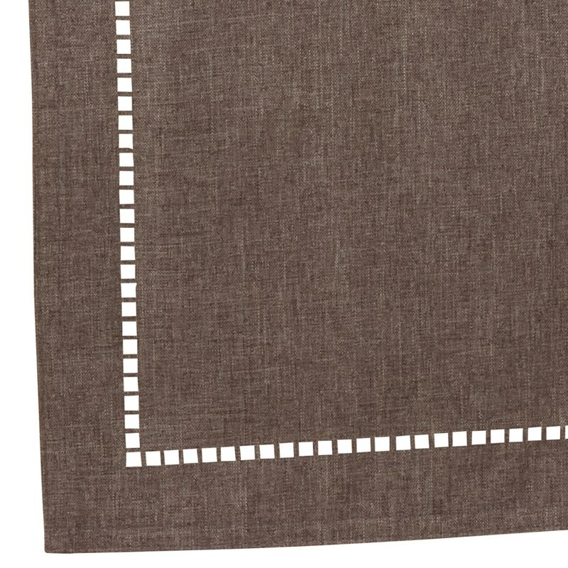 Saro Lifestyle Dining Table Runner With Laser-Cut Hemstitch Design, Charcoal, 14" x 54"