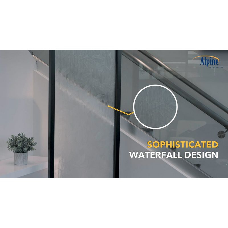 Alpine Corporation 72" Clear Glass Panel with Embossed Leaves Waterfall Fountain: Freestanding, Electric, Indoor/Outdoor Use