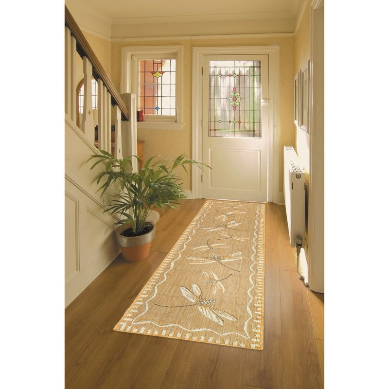 Liora Manne Carmel Dragonfly Indoor/Outdoor Rug Sand 1'11" x 7'6"