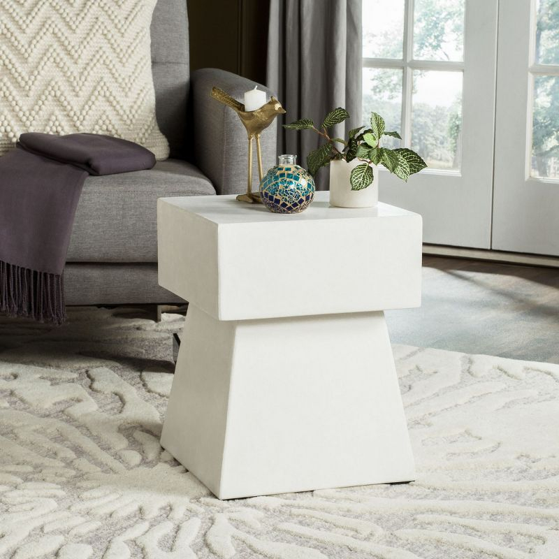 Zen Indoor/Outdoor Mushroom Modern Concrete 181 Inch H Indoor/Outdoor Accent Table - Ivory - Safavieh
