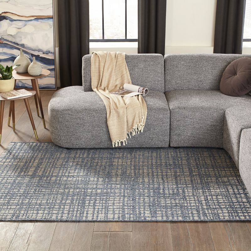 2'x3' Como Indoor/Outdoor Gael Blue Accent Rug - Momeni: Geometric Small Area Rug, Contemporary, All-Weather Design
