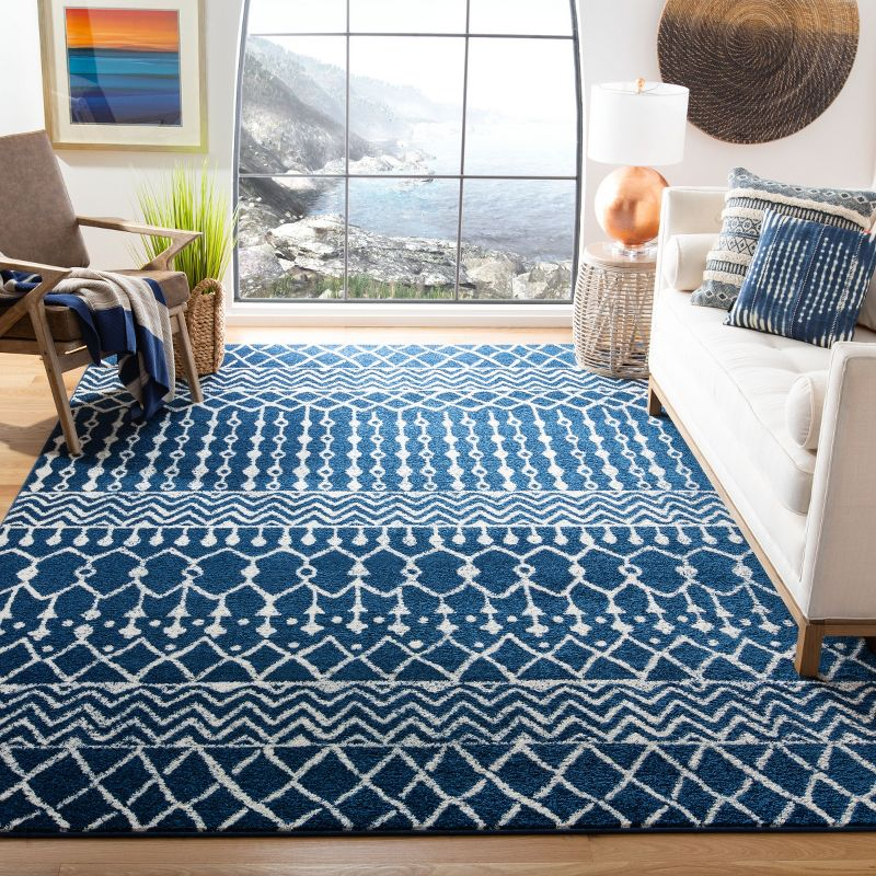 Tulum TUL270 Power Loomed Indoor Accent Rug - Navy/Ivory - 3'x3' - Safavieh