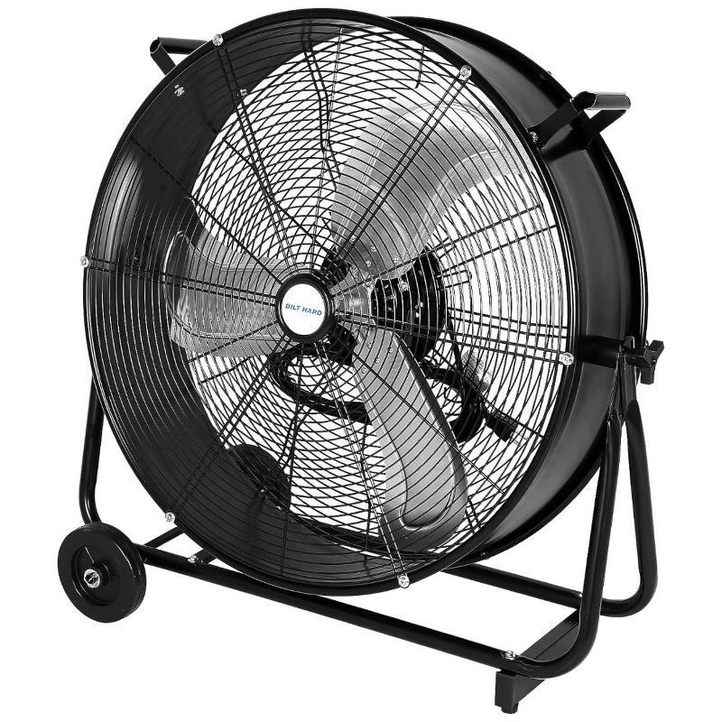BILT HARD 24" 8100 CFM High Velocity Industrial Drum Fan, 3-Speed Heavy Duty Metal Shop Fan, UL Listed