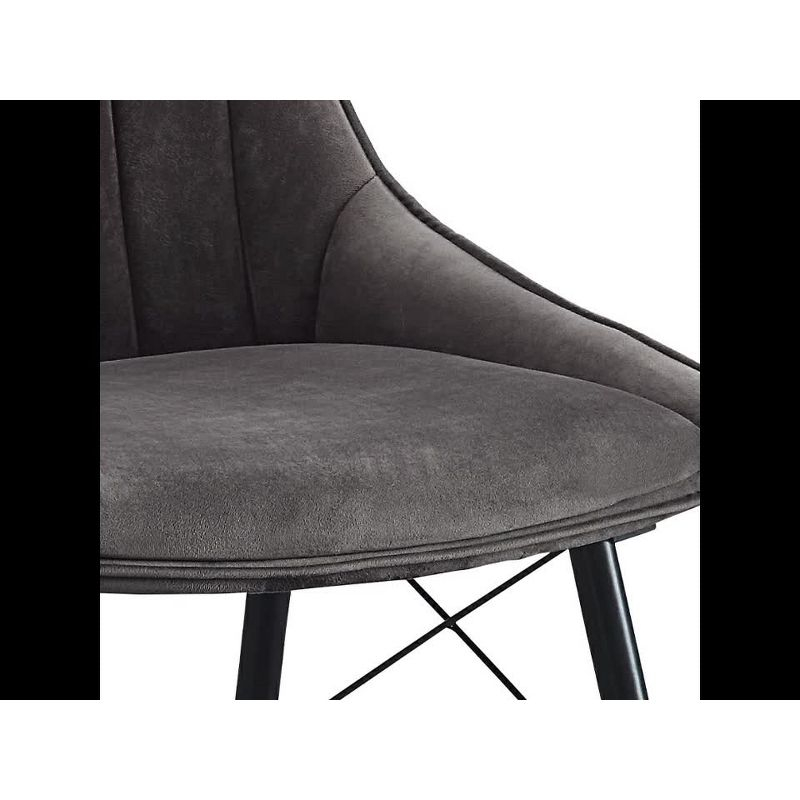 24" Abraham Accent Chair: Upholstered, Armless Design, Wood/Metal Frame - Acme Furniture