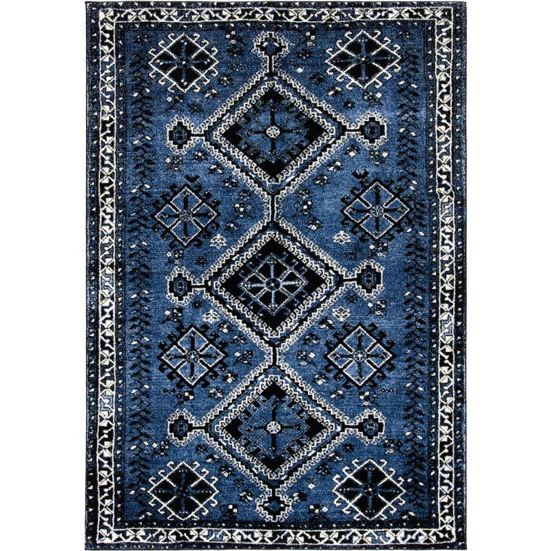 Vintage Hamadan VTH293 Power Loomed Area Rug - Blue/Black - 5'3"x7'6" - Safavieh.