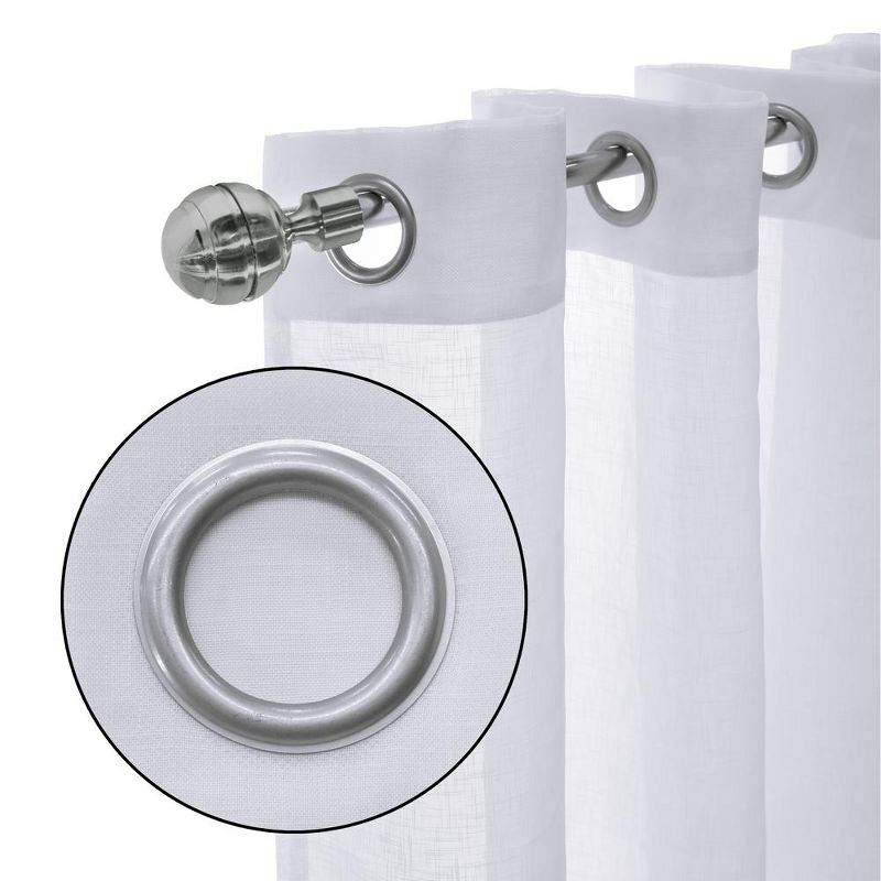 Habitat Cote d'Azure Sheer Grommet Exclusive Curtain Panel for Living Room 112" x 84" White