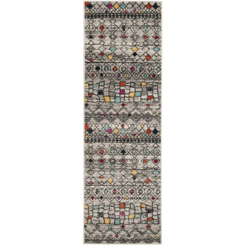Adirondack ADR204 Power Loomed Runner Rug - Light Grey/Fuchsia - 2'6"x6' - Safavieh.