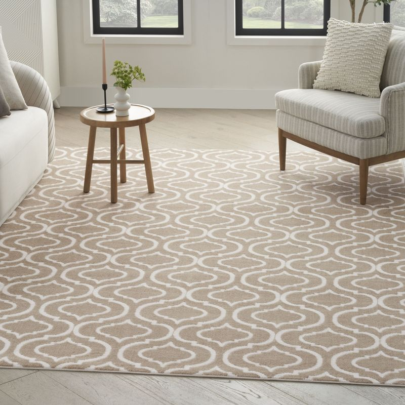 Nourison Jubilant Moroccan Trellis Indoor Area Rug Taupe 7'10"x9'10"