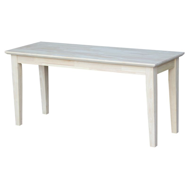 International Concepts Brookshire Bench - Unfinished: Hardwood Frame, 400 lbs Capacity, Spot Clean