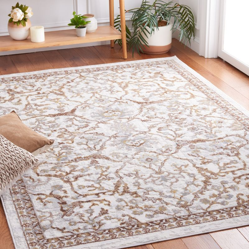 Palma PAM336 Power Loomed Indoor Area Rug - 5'3"x5'3" - Beige/Brown - Safavieh