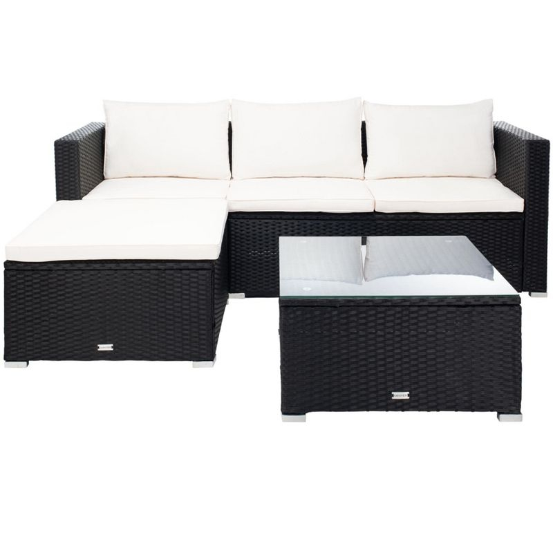 Madalina Living Set - Indoor/Outdoor - PAT7509 - Black/Beige - Safavieh