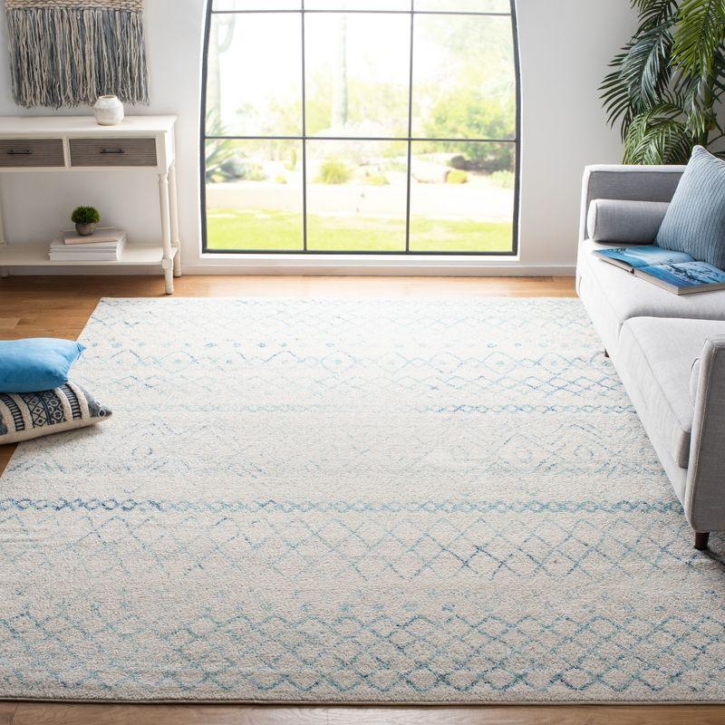Madison 700 MAD798 Power Loomed Indoor Area Rug - Ivory/Aqua - 9'x12' - Safavieh