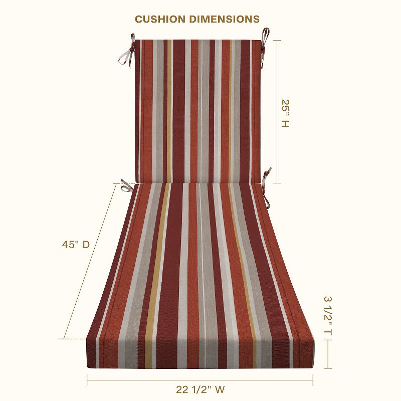 Honeycomb Outdoor Chaise Lounge Cushion - Stripe Brick