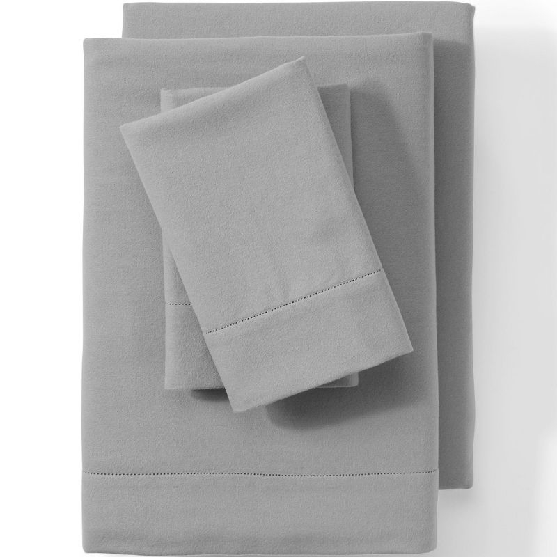 Lands' End Luxe Flannel Pillowcases - King - Ultimate Gray