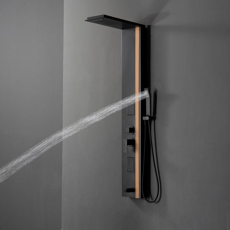 BWE 2-Jet Rainfall Shower Panel System with Rainfall Waterfall Shower Head and Shower Wand
