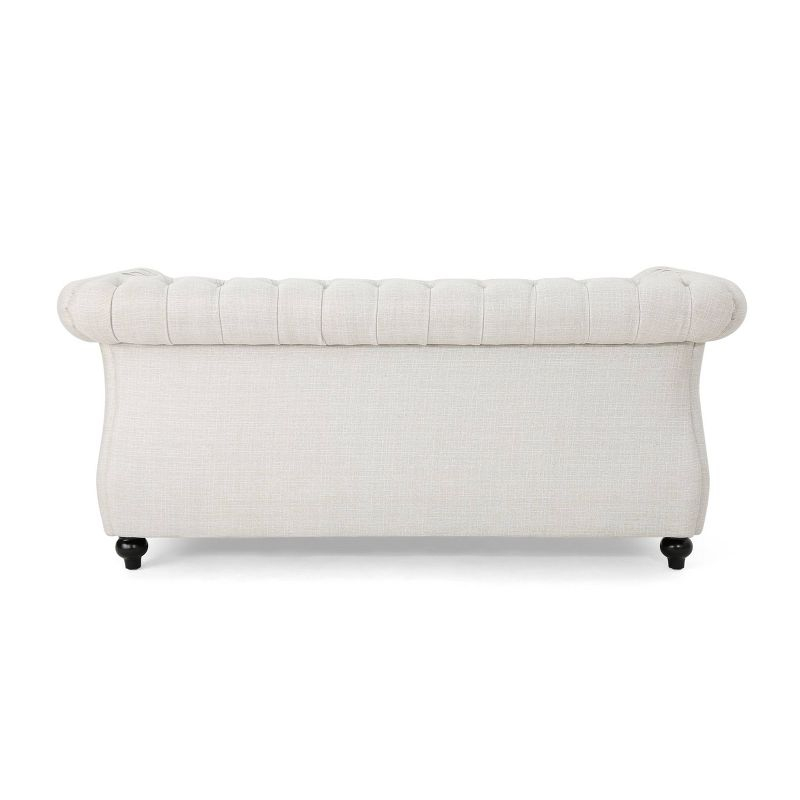 Somerville Traditional Chesterfield Loveseat Beige - Christopher Knight Home: Upholstered, Nailhead Trim, Wood Frame