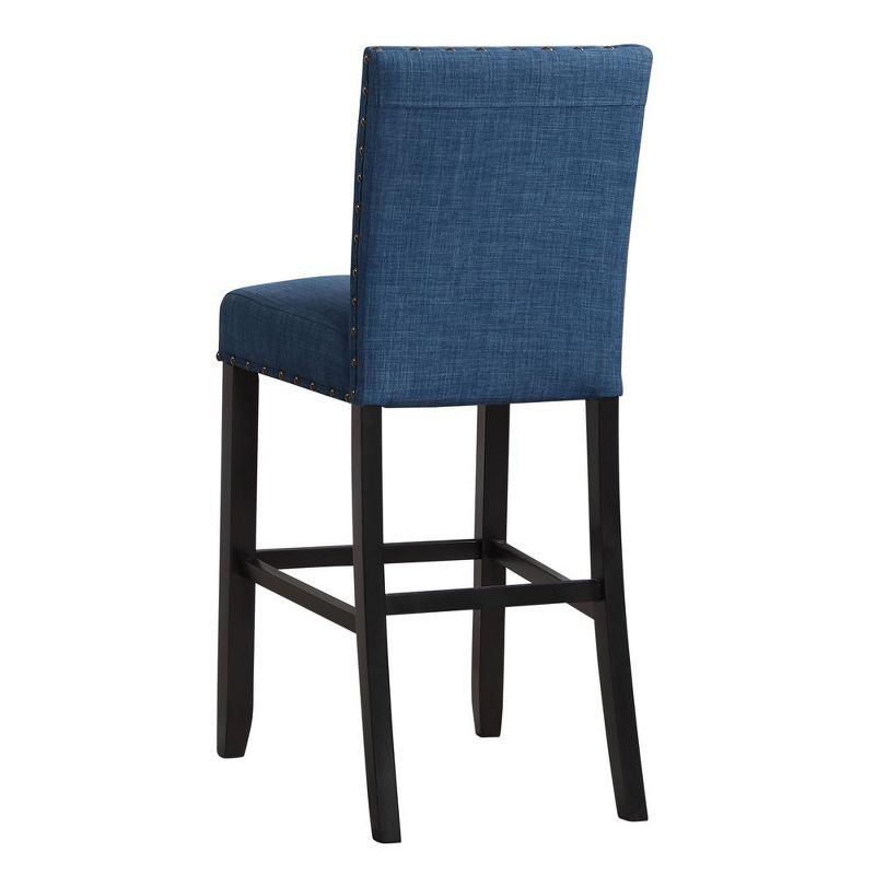 New Classic Furniture, Furniture Crispin Solid Wood 29" Barstool - Marine Blue (Set of 2), Blue