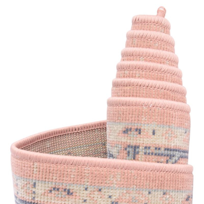 Unique Loom Whitney Collection Area Rug - Milano (5'  x 8' Rectangle Powder Pink/Blue)