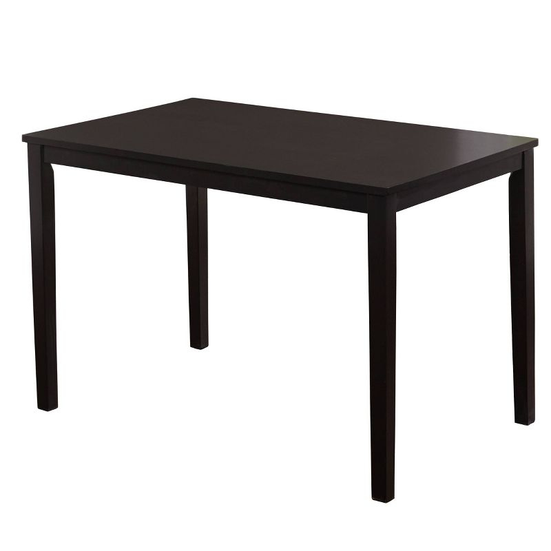 Buylateral 5pc Metropolitan Dining Set Black: Rectangle Table, Upholstered Padded Chairs, Rubberwood