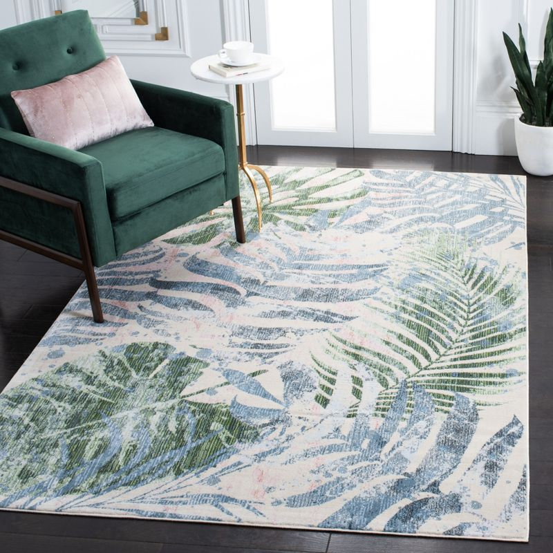 Lillian LLN382 Power Loomed Area Rug - Green/Blue - 5'3"x7'7" - Safavieh.
