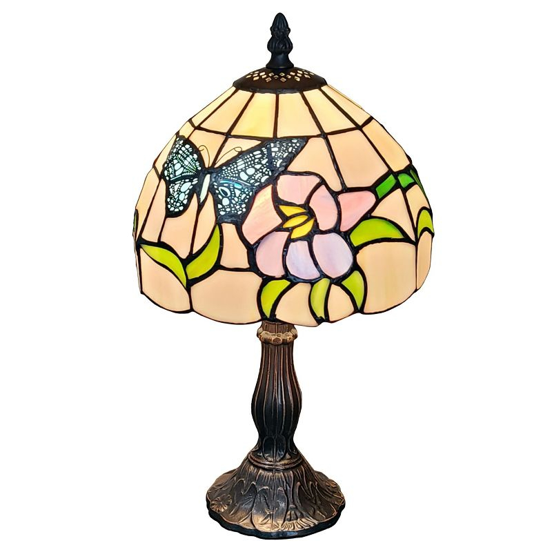 Amora Lighting Tiffany Style Butterfly Table Lamp 15" Tall