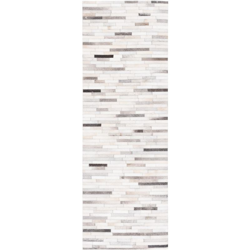 Studio Leather STL809 Hand Woven Runner Rug - Ivory/Grey - 2'3"x7' - Safavieh.