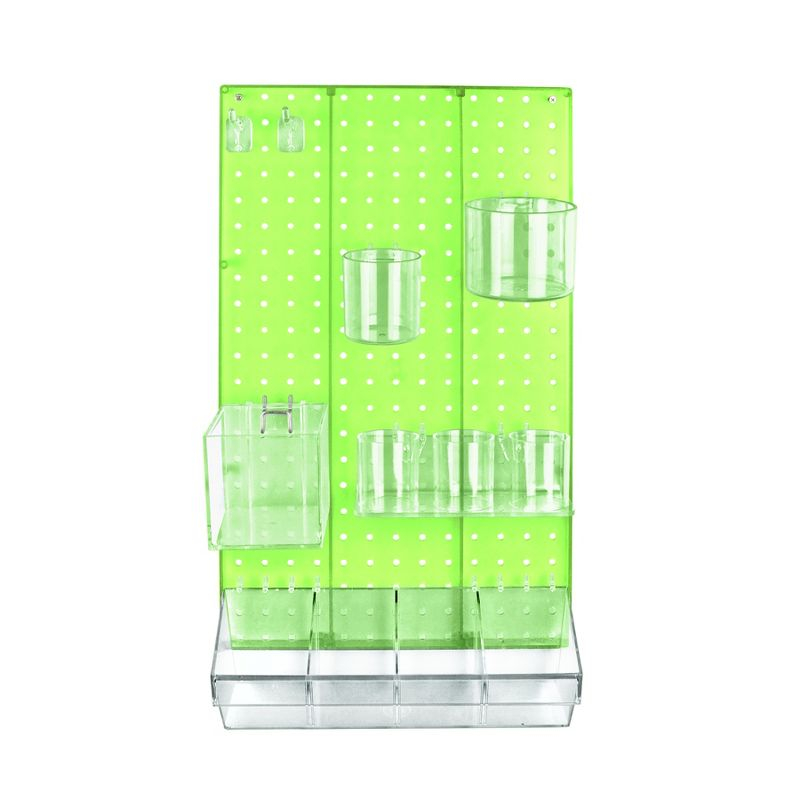 The DIY Multi-Purpose 12-Piece Pegboard Wall Organizer Kit with One Panel and Accessory Assortment (13.5"W x 22"H)