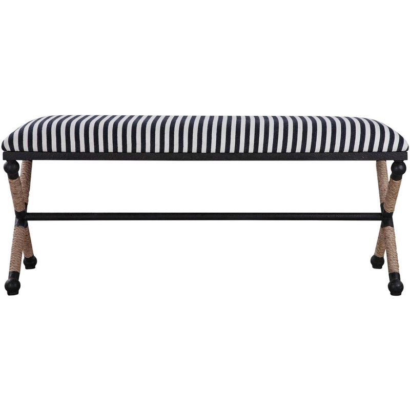 Uttermost Braddock 47 1/2" Wide Blue and White Sailor-Striped Bench