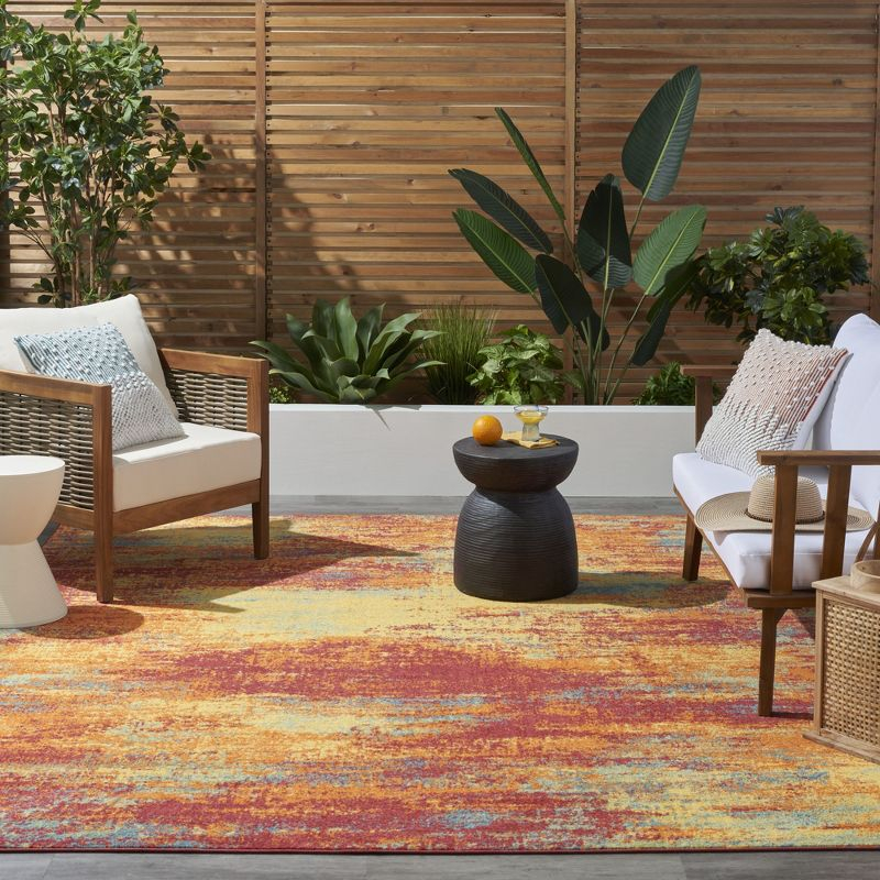 Nourison Essentials Abstract Indoor Outdoor Rug Flame 8' x 10'