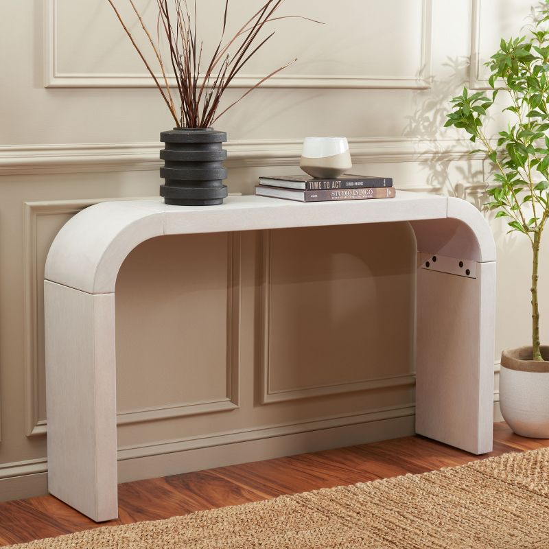 Liasonya Curved Console Table - White Washed - Safavieh