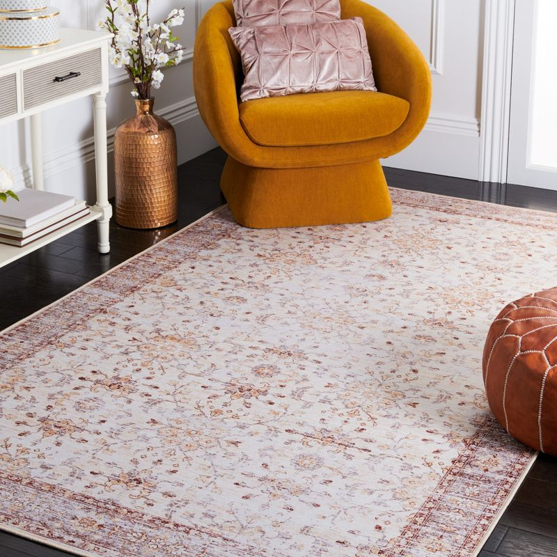 Tucson TSN179 Power Loomed Machine Washable Area Rug - Beige/Gold - 8'x10' - Safavieh.