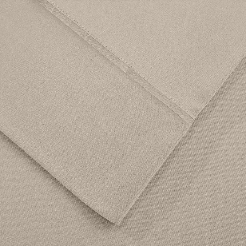 Modern Threads 4-Piece Solid Microfiber Sheet Set, Khaki, Queen