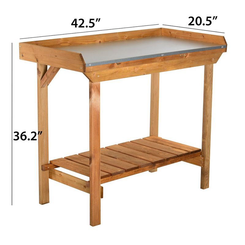 Tierra Garden Gardener's Table with Tin Surface