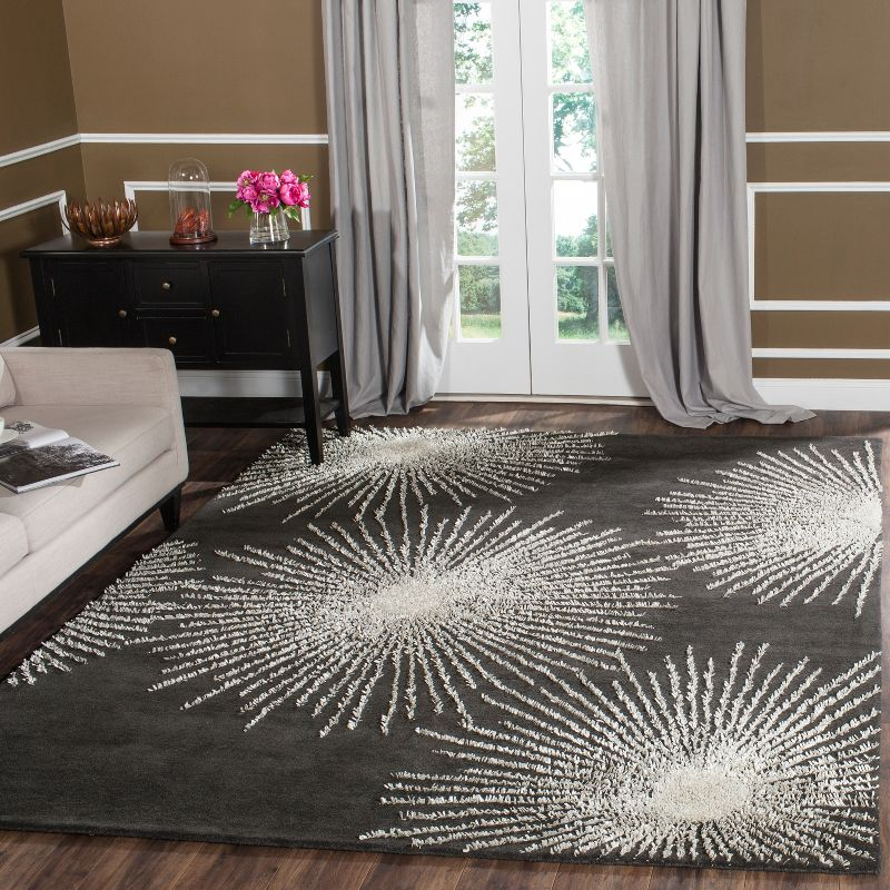 Soho SOH712 Hand Tufted Area Rug - Charcoal/Ivory - 7'6"x9'6" - Safavieh.