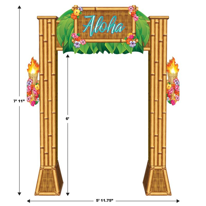 Beistle Luau 3-D Archway Prop, 7' 11" x 5' 11.75", (1/Box) Multicolored