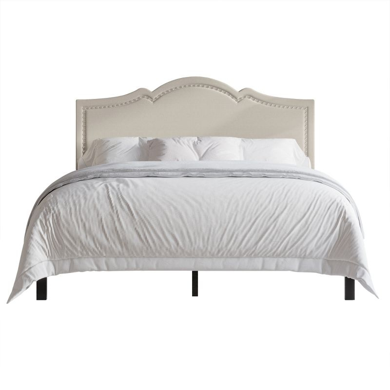 CasePiece Full Size Platform Bed Warm Grey Linen