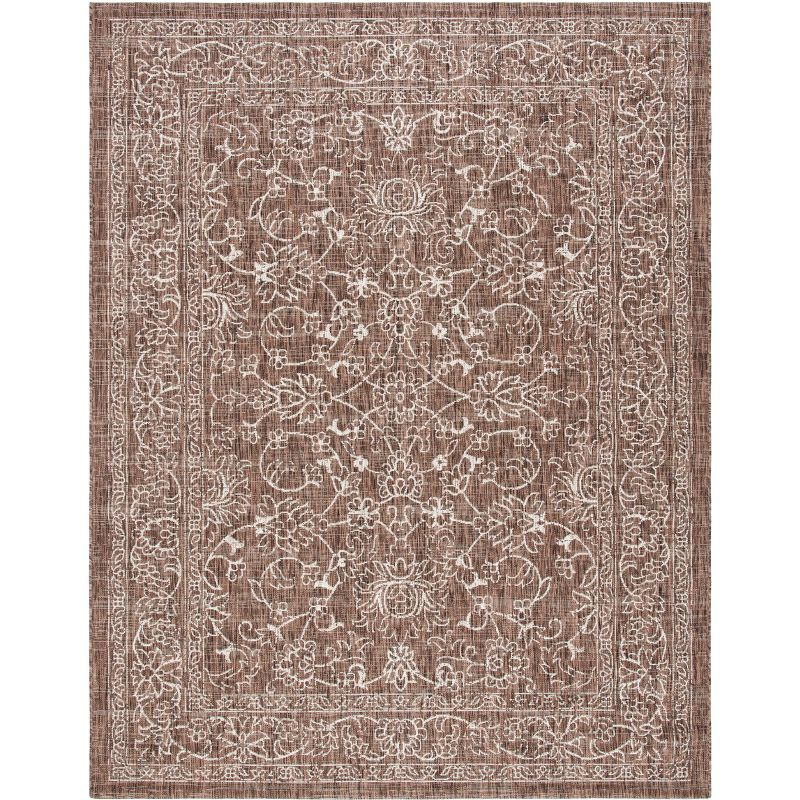 Courtyard CY8680 Power Loomed Indoor and Outdoor Area Rug - Brown/Ivory - 9'x12' - Safavieh